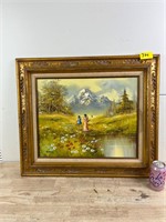 Framed signed oil painting