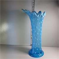 Fenton blue glass vase