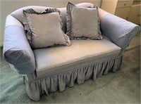 love seat - showing fading, washable cover