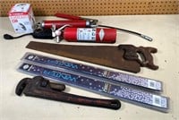 grease gun, wrench, saw & more