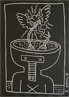 Keith Haring US Mixed Media Tony Shafrazi COA