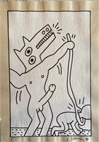 Keith Haring US Mixed Media Tony Shafrazi COA