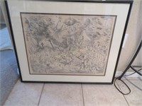 'Crowd' by Marcel Marceau1961 Lithograph, Framed,