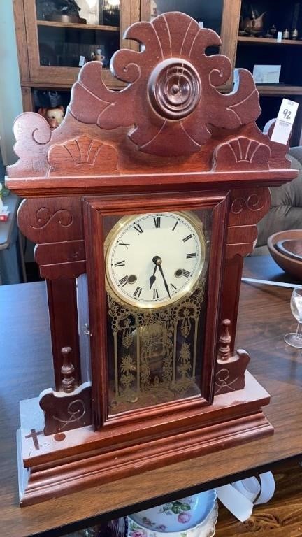 Wooden Mantle clock. 24 inch tall