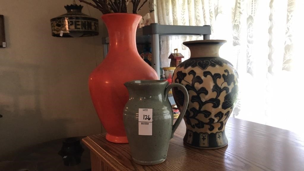 Weller Pottery Vase 12 1/2in, Hand crafted &