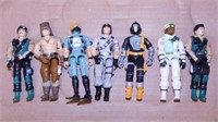 Seven 1980's Hasbro GI Joe action figures: