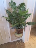 Plantstand and Faux Fern Plant