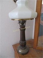 Pair of Milkglass & Brass Vanity Lamps