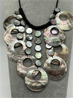 Sterling Silver Abalone Statement Necklace
