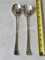 Sheffield England silver serving spoon / fork set