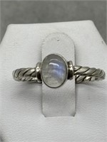 Sterling Silver Rainbow Moonstone Fancy Ring