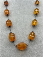 Rare Russian USSR Antique 875 Amber Necklace