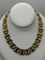 Monet Vintage Gold Tone Runway Style Necklace