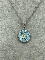 Sterling Silver Italian Millefiori Necklace