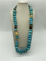 Sterling Turquoise, Tigers Eye & Jasper Necklace