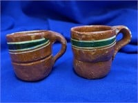 Vintage Clay Pottery Miniature cups.