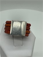 Sterling Silver & Leather Braided Fancy Ring