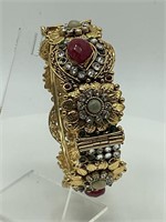 Fine Indian Gold Plated Genuine Ruby Bracelet
