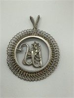 Antique Sterling LG Serpent & Scorpion Pendant