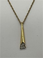 Crown Trifari Vtg Gold Tone & Crystal Necklace