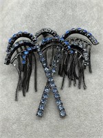 Uterque Fine Blue Crystal Amazing Large Brooch