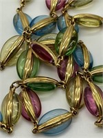 Swarovski Crystal Vintage Large Gold Tone Necklace