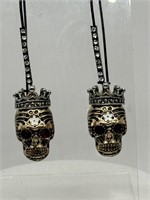 Betsey Johnson Heavily Jeweled Skull Earrings