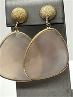 Sterling & Gold Vermeil Rose Quartz Fancy Earrings