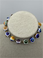 Antique Italian Millefiori Glass Bead Bracelet