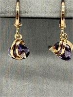 Xuping Striking Purple Crystal Earrings