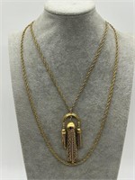 Crown Trifari Vintage Gold Tone Fine Necklace