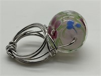 Lovely Artisan Large Millefiori Ball Ring