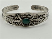 Vintage Sterling Navajo Turquoise Cuff Bracelet