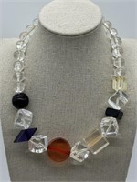 High-End Couture Fancy Molded Lucite Necklace