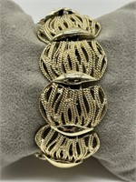 Scarce Pegasus Coro Gold Tone Edgy Style Bracelet