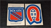 2 1972 OPC Hockey Logo Cards Montreal Rangers