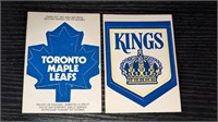 2 1972 OPC Hockey Logo Cards Toronto LA