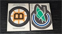 2 1972 OPC Hockey Logo Cards Boston California