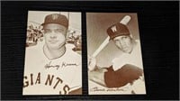 2 1962 Baseball Exhibit Card Stats Kuenn Hinton