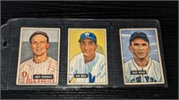 3 1951 Bowman Baseball Cards C