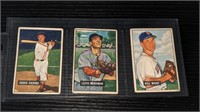 3 1951 Bowman Baseball Cards B