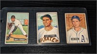 3 1951 Bowman Baseball Cards D