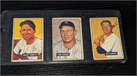 3 1951 Bowman Baseball Cards E