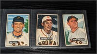3 1951 Bowman Baseball Cards F