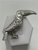 Jezlain Sterling Silver Toucan Bird Brooch