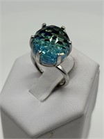 Rare Sarah Coventry Faceted Iridescent Ring