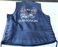 Harley Davidson Leather Vest with Pins