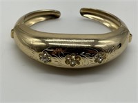 Rare Pegasus Coro Gold Tone Cuff Bracelet