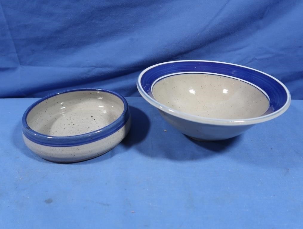 2 Stoneware Bowls-signed gallatt