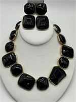 KJL Kenneth Jay Layne Black Acrylic Necklace Set